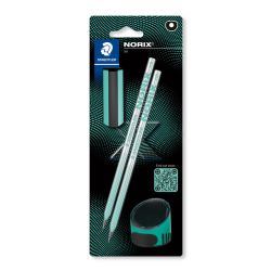 Crayon Staedtler Norix HB blister 2 pièces vert-noir