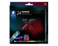 En_lapices de colores staedtler norix con forma inteligente estuche de 24 unidades colores surtidos