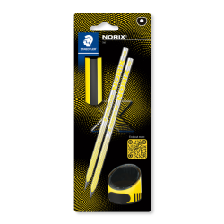 Crayon Staedtler Norix HB blister 2 pièces jaune-noir