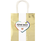 Sac cadeau Folia kraft doré 18x21x8cm 7 pièces