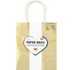 Sac cadeau Folia kraft doré 18x21x8cm 7 pièces
