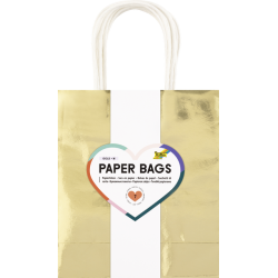 Sac cadeau Folia kraft doré 18x21x8cm 7 pièces