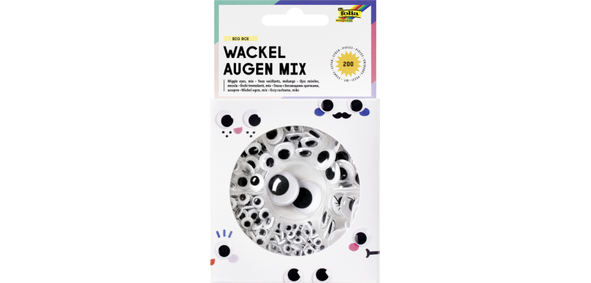 <br>Bewegliche Augen Folia Box 200 Stück 7 Sorten sortiert</br>