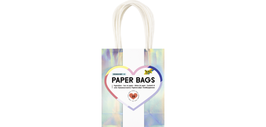 Cadeautas Folia iriserend kraft 12x15x5.5cm 10 stuks