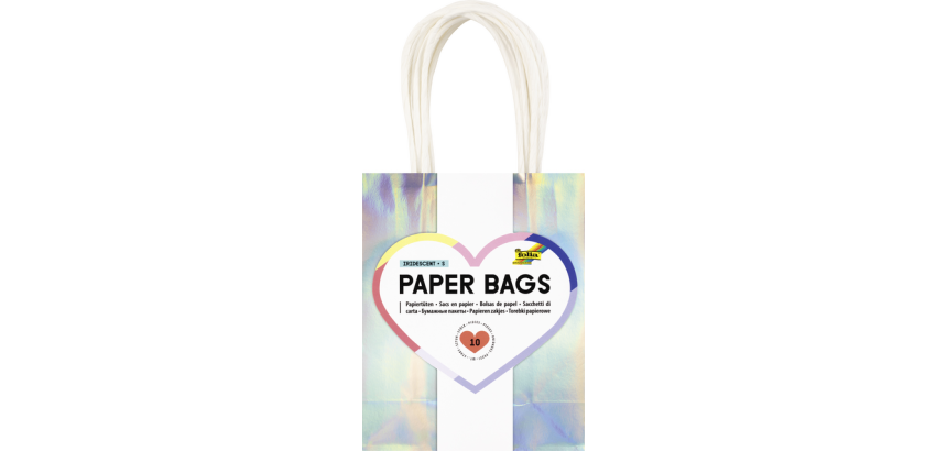 Papieren tas, GLINSTEREND, grootte: S