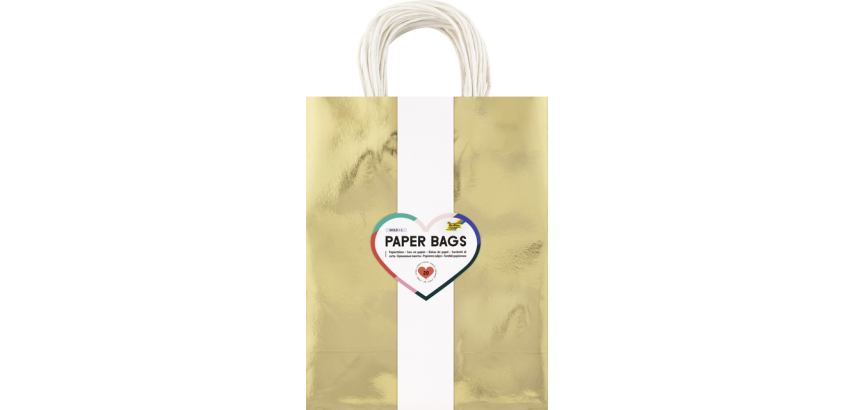 Sac cadeau Folia kraft doré 24x31x12cm 20 pièces