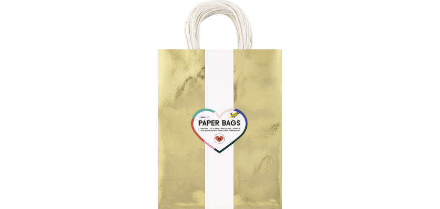 Gift bag Folia gold kraft 24x31x12cm 20 pieces