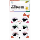 Yeux mobiles Folia avec cils 30mm set 6 pièces assorti