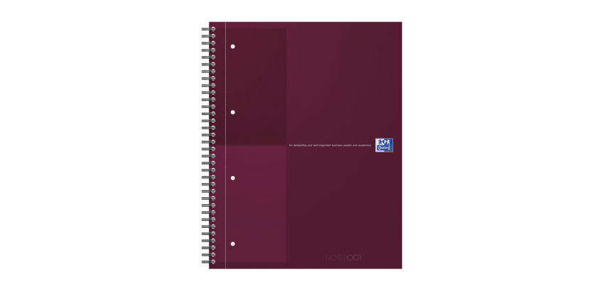Cahier à spirale Oxford International Notebook A4+ ligné 160 pages rouge
