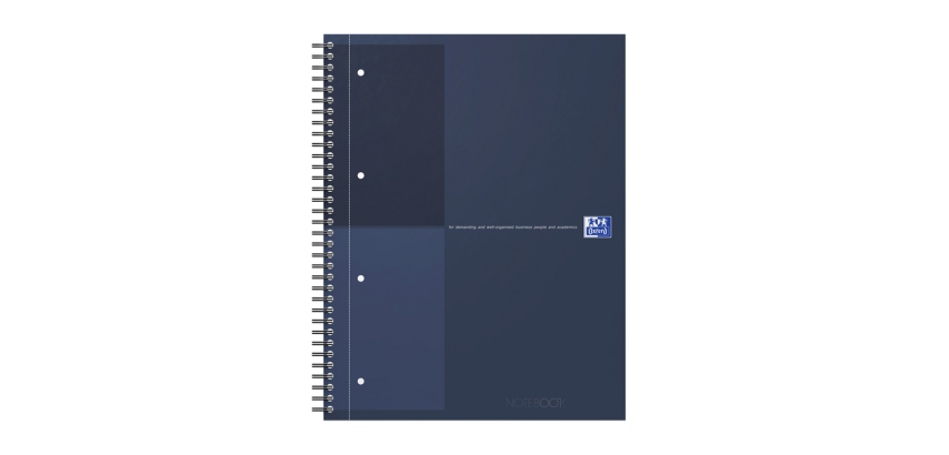 Spiraalblok Oxford International Notebook A4+ lijn 160 pagina's blauw