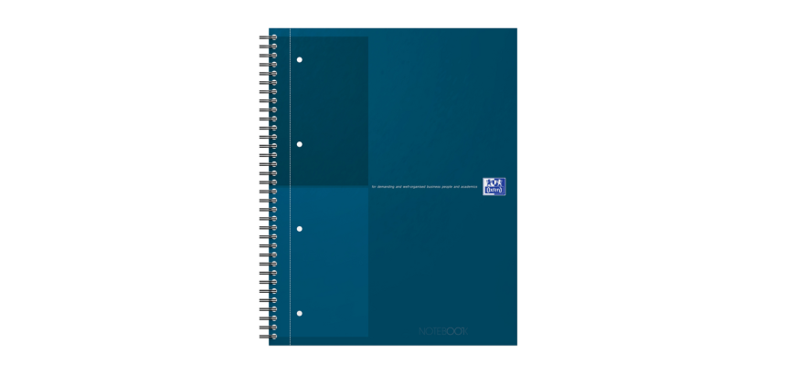 Oxford International Notebook A4+ spiral bound lined petrol blue