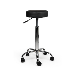 Tabouret kruk Office hoog met gasveer harde wielen zw