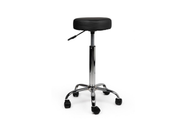 Tabouret sans anneau repose-pieds, sans dos, piston haut, noir