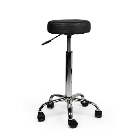 Tabouret sans anneau repose-pieds, sans dos, piston haut, noir