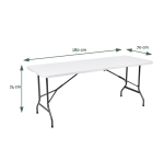 Folding table BRASQ 180x70x74cm FT180 white
