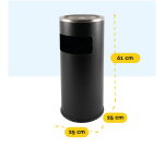 Poubelle avec cendrier BRASQ 11L AT500 noir