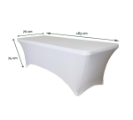 Tafelrok BRASQ 183x76x74cm wit