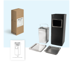 BRASQ Bin with Ashtray 16L AT600 Black