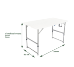 Vouwtafel BRASQ 120x60x74cm FC120 wit