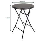 Table Mange Debout BRASQ BT100 noir