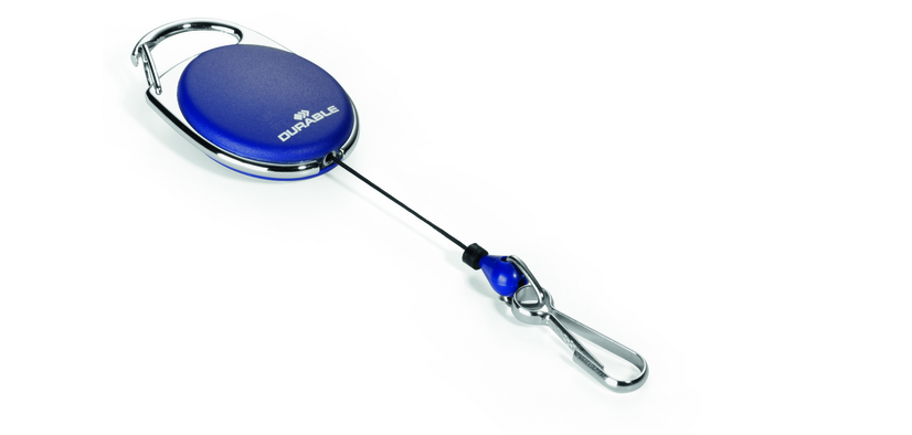 Enrouleur Durable Style avec mousqueton bleu