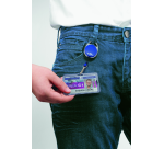 Enrouleur Durable Style avec mousqueton bleu