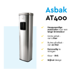 Poubelle avec cendrier BRASQ 20L AT400 inox