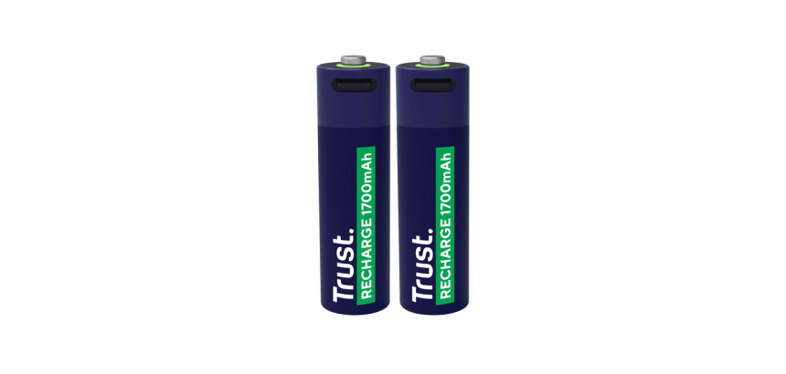 Batterij Trust USB-C oplaadbaar AA 2 stuks
