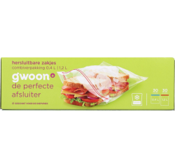 Hersluitbare zak G'woon 30 x 0.4l en 30 x 1.2l