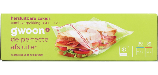Resealable bag G'woon 30x 0.4L and 30x 1.2L