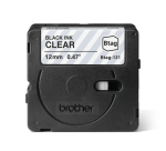 Labeltape Brother P-touch Btag-131 standaard 12mm zwart op transparant