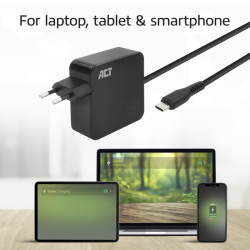 Chargeur ordinateur portable ACT USB-C Power Delivery 65W 2m