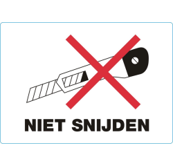 Etiquette d'avertissement IEZZY Niet snijden 105x74mm 500 pièces