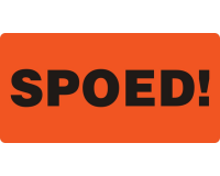 Waarschuwingsetiket IEZZY spoed 80mmx40mm 500 stuks