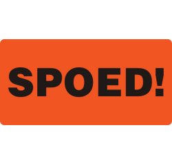 Waarschuwingsetiket IEZZY spoed 80mmx40mm 500 stuks