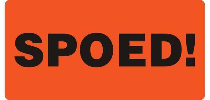 Etiquette d'avertissement IEZZY Spoed! 80x40mm 500 pièces