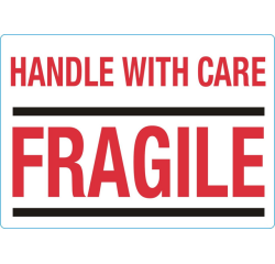 Etiquette d'avertissement IEZZY Handle with care Fragile 100x70mm 500 pièces