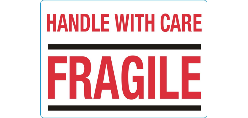 IEZZY Warning Label Handle with care Fragile 100x70mm 500 pieces