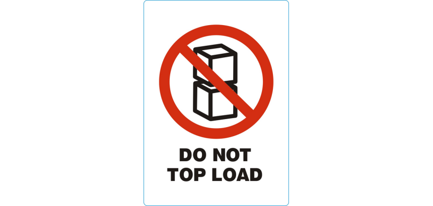Etiquette d'avertissement IEZZY Do not topload 74x105mm 500 pièces