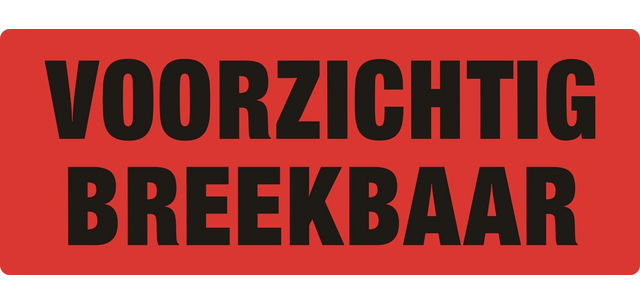 Waarschuwingsetiket IEZZY voorzichtig breekbaar 130mmx50mm 500 stuks