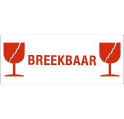 Waarschuwingsetiket IEZZY glas breekbaar 150mmx60mm 500 stuks