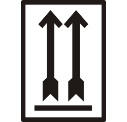 Etiquette d'avertissement IEZZY Flèche vers le haut 70x100mm noir 500 pièces