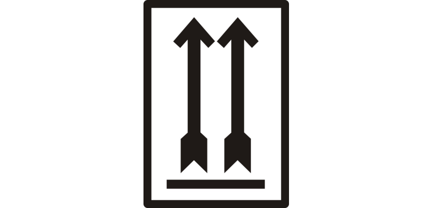 Etiquette d'avertissement IEZZY Flèche vers le haut 70x100mm noir 500 pièces