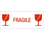 Etiquette d'avertissement IEZZY Verre/Fragile 150x60mm 500 pièces