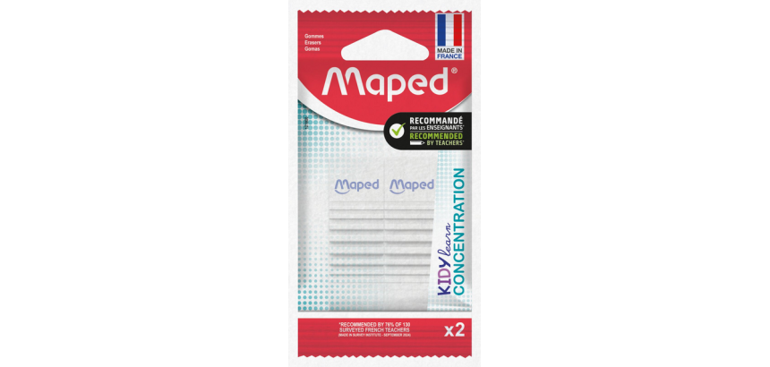 Maped Kidy Learn Eraser Concentration Set 2 Pieces White