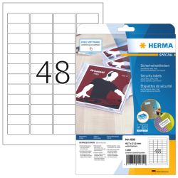 Etiquette de sécurité HERMA 4232 45,7x32,2mm blanc 1200 étiquettes