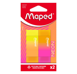 Gomme Maped Neon set 2 pièces assorti