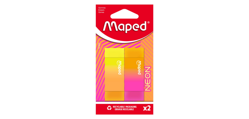 Maped Neon Eraser Set, 2 Assorted Pieces