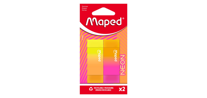 Maped Neon Eraser Set, 2 Assorted Pieces