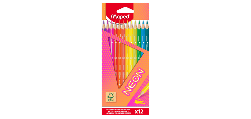 Crayon de couleur Maped Neon set 12 couleurs